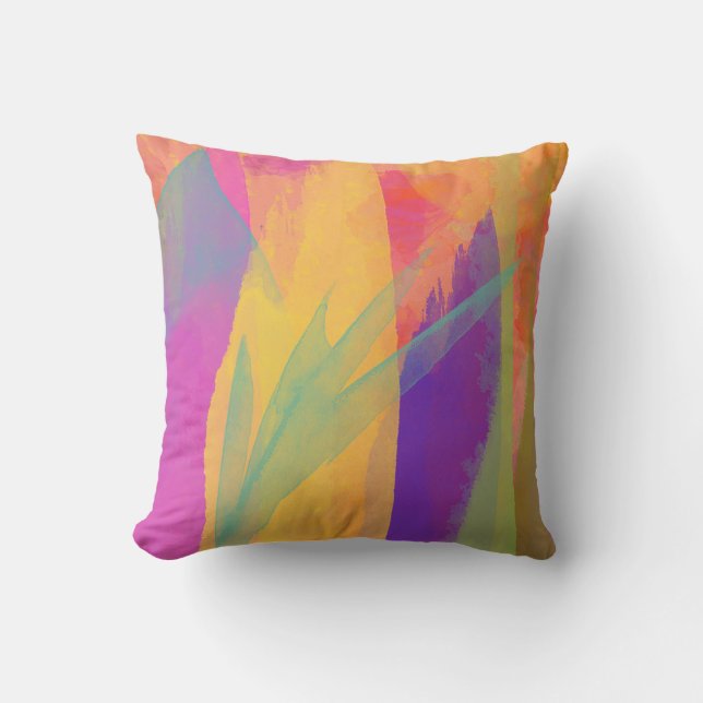 Square pillow with watercolor abstract design (Front)