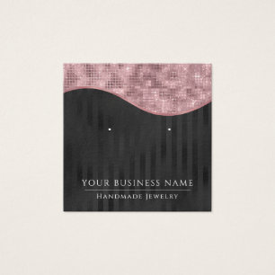 Square Pink Black Glam Earring Display Cards