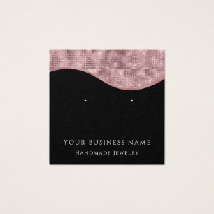 Square Pink Black Glam Earring Display Cards