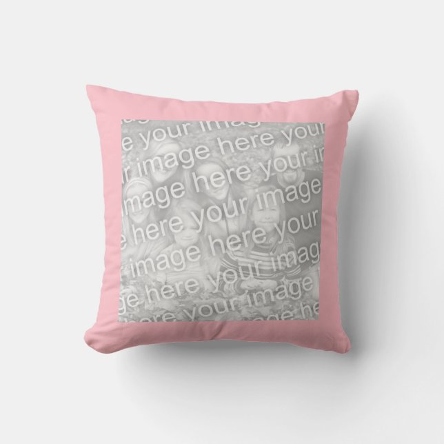 Square Pink Border Photo Cushion (Front)