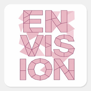 Square Pink ENVISION Sticker Graphic