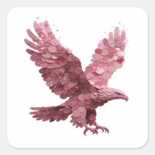 Square Pink PINK EAGLE Square Sticker