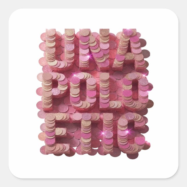 Square Pink UNA POLIGEOLOGIA Sticker Graphic (Front)