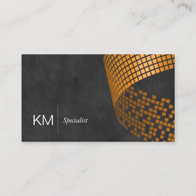 Square Pixel Pattern | Corporate Style Business Card (Front)