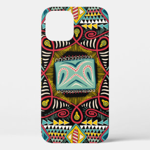 Square pocket, shawl, textile. Colourful abstract  iPhone 12 Case