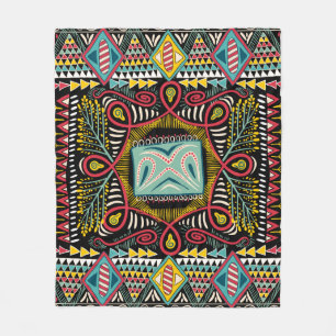 Square pocket, shawl, textile. Colourful abstract Fleece Blanket
