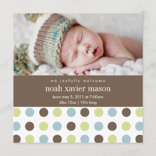 Square Polkadot   Birth Announcement