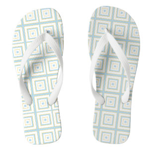 Square Prisms Duck Egg Blue Gold White Grey Jandals