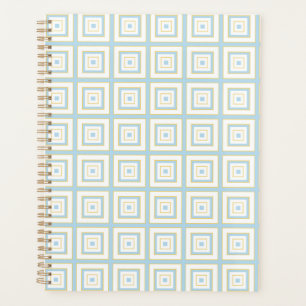 Square Prisms Duck Egg Blue Gold White Grey Planner
