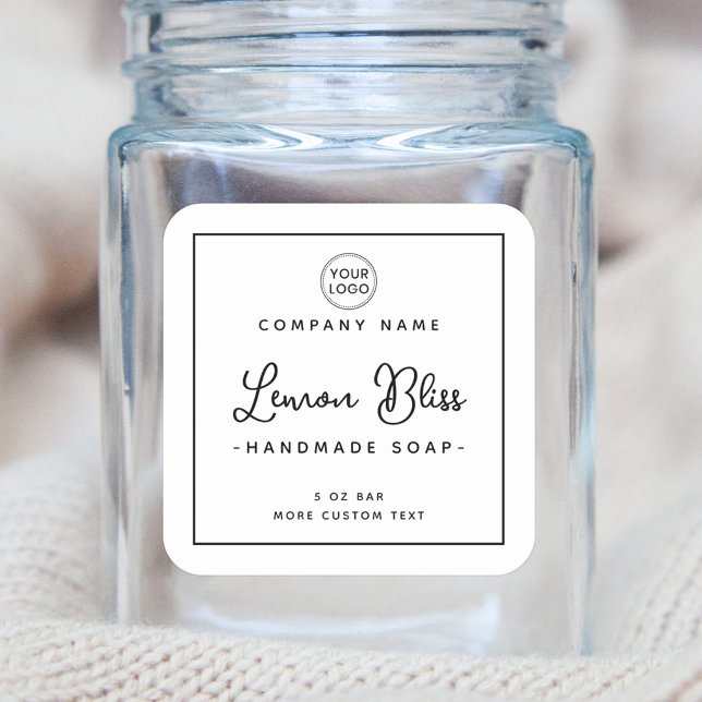 Square product label with handwritten script font (Creator Uploaded)