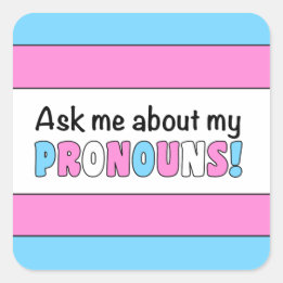 Square Pronouns Sticker (Trans Pride)