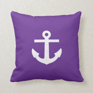 Square Purple Anchor Pillow