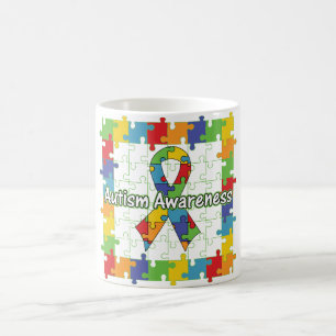 Square Puzzle Autism Awareness Ribbon Coffee Mug