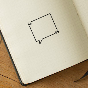 Square Quote Frame, Journal  Rubber Stamp