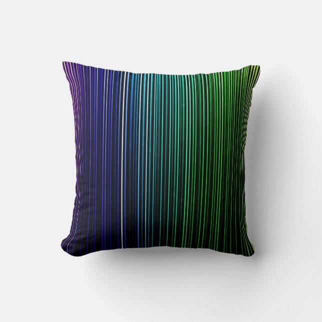 Square Rainbow Light Stripes Cushion (Front)