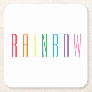 Square RAINBOW Paper Coasters
