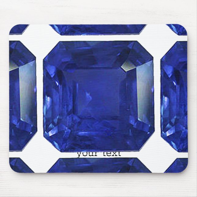 Square Rectangular Blue Sapphire Mouse Pad (Front)