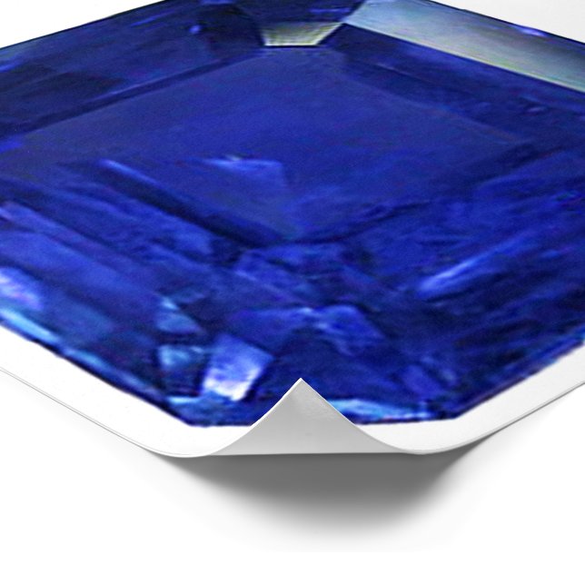 Square Rectangular Blue Sapphire Poster (Corner)