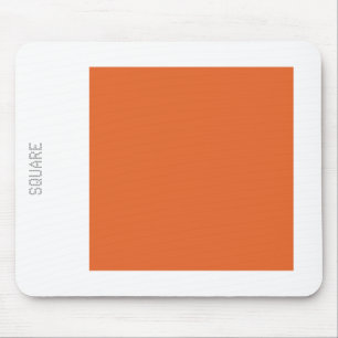 Square - Red Brown with White Mouse Pad