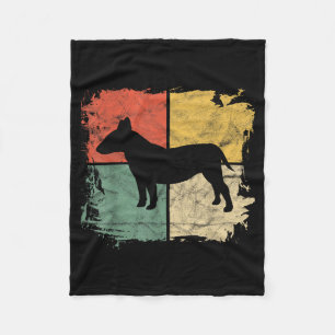 Square Retro Bull Terrier Owner Gift Dog Bully Dad Fleece Blanket