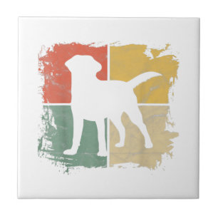 Square Retro Labrador Owner Gift Golden Black Lab  Tile