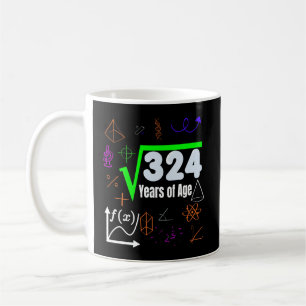 Square Root 324 Math Science 18Th Birthday 18 Year Coffee Mug