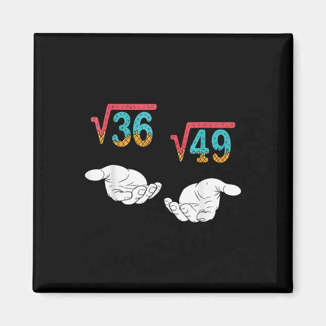 Square Root 36 49 Meme 67 Ice Cream Drip Math Teac Magnet (Front)