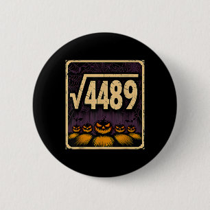 Square Root 4489 Halloween Pumpkin Math Joke 6 7 S Cm Round Badge