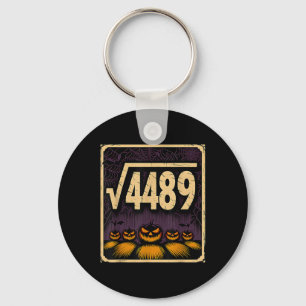 Square Root 4489 Halloween Pumpkin Math Joke 6 7 S Key Ring