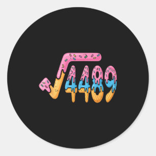 Square Root 4489 Ice Cream Slang Math 67 Six Seven Classic Round Sticker