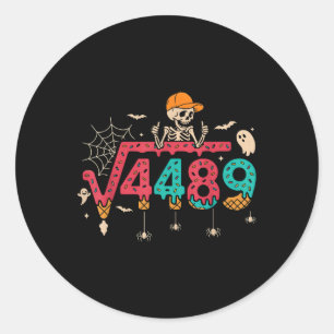 Square Root 4489 Math Teacher Funny 67 Meme Hallow Classic Round Sticker