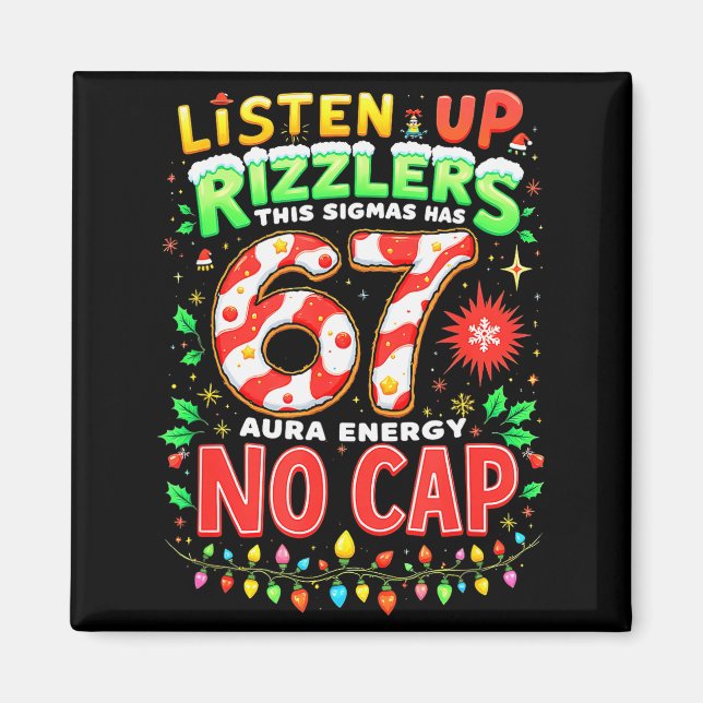 Square Root 4489 Six Seven Christmas Funny 67 Meme Magnet (Front)