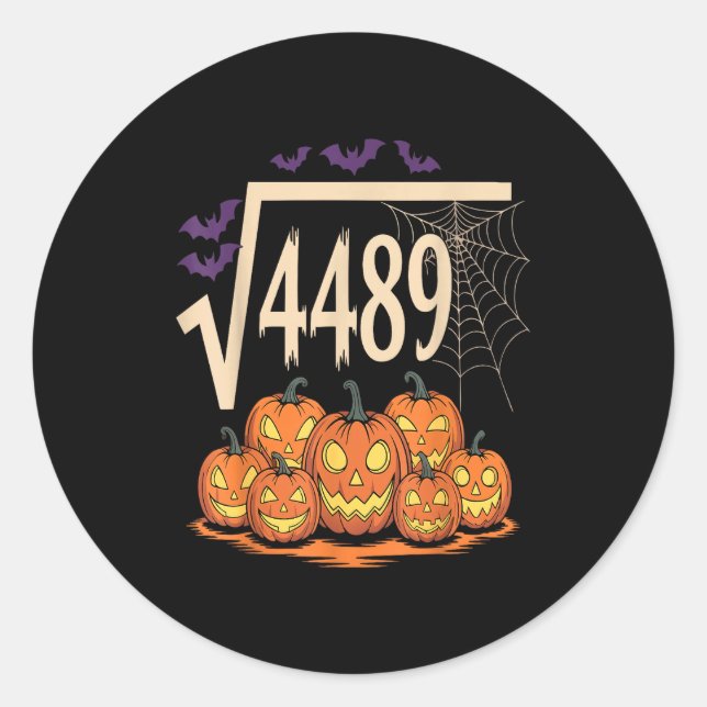 Square Root 4489 Slang Math Teacher Six Seven 6 7  Classic Round Sticker (Front)