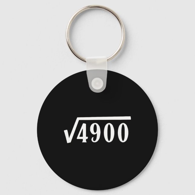 Square Root 70 Year Old Gift Funny Teacher 70th Bi Key Ring (Front)