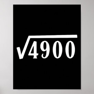 Square Root 70 Year Old Gift Funny Teacher 70th Bi Poster