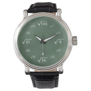 Square Root Math (Green Chalkboard) Watch