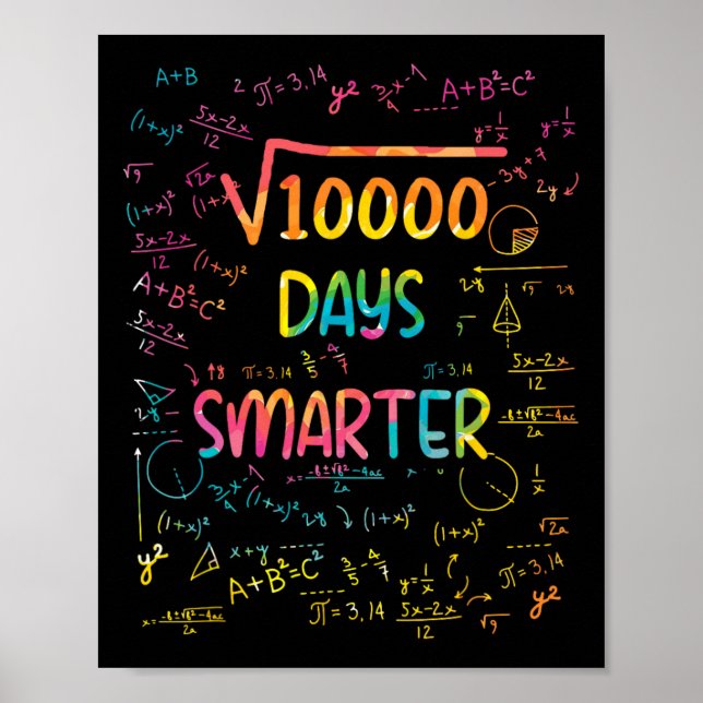 Square Root Of 10000 Math 100 Days Smarter School  Poster (Front)