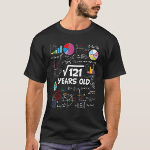 Square Root Of 121 11th Birthday 11Year Old Math B T-Shirt