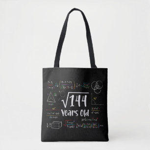 Square Root of 144 12th Birthday 12 Year Old Gifts Tote Bag