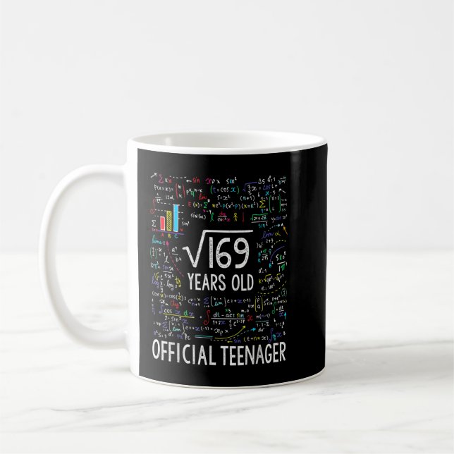 Square Root Of 169 13 Years Old Official Teenager  Coffee Mug (Left)