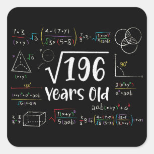 Square Root of 196 14th Birthday 14 Year Old Gifts Sticker
