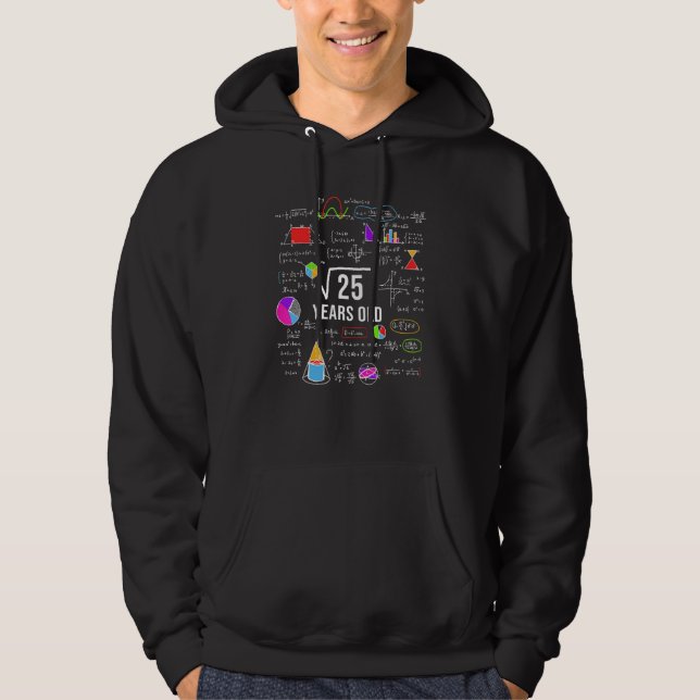 Square Root Of 25 5th Birthday 5 Year Old  Math Bd Hoodie (Front)
