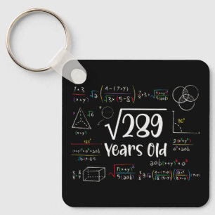 Square Root of 289 17th Birthday 17 Year Old Gifts Key Ring