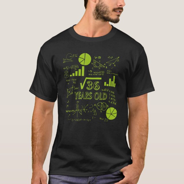 Square Root Of 36 6th Birthday 6 Year Old Math Bda T-Shirt (Front)