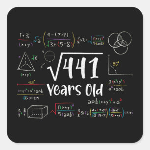 Square Root of 441 21th Birthday 21 Year Old Gifts Sticker