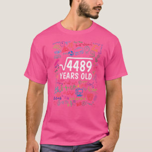 Square Root Of 4489 67th Birthday 67 Years Old Mat T-Shirt