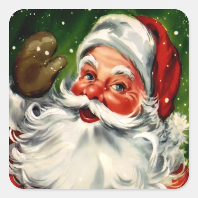 Square Santa Claus Sticker (Front)