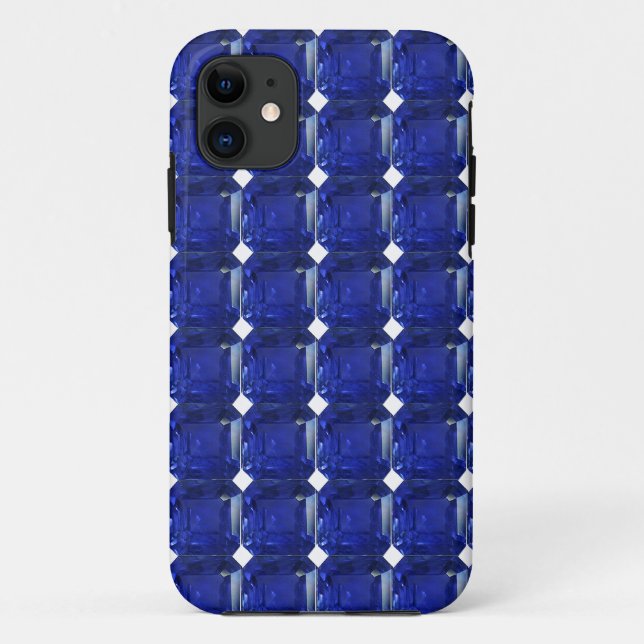 Square Sapphire Gemstone Blue Case-Mate iPhone Case (Back)