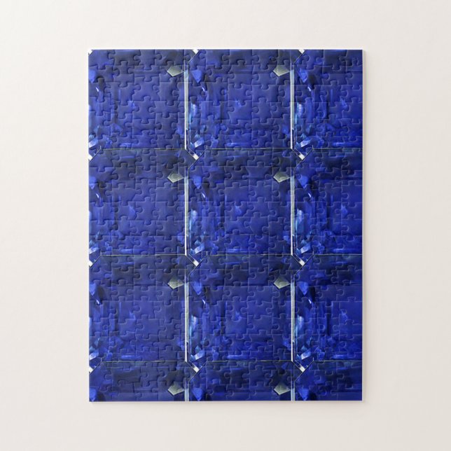 Square Sapphire Gemstone Blue Jigsaw Puzzle (Vertical)