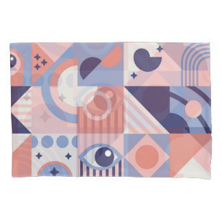 Square Shapes: Geometric Abstract Mosaic Pillowcase